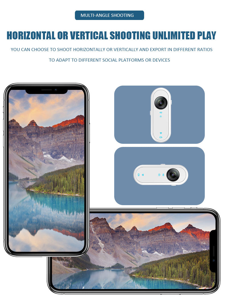 Mini body waterproof action camera 256GB black high-definition 1080p wide-angle wi-fi streaming wearable, using 10x CMOS for motion recording