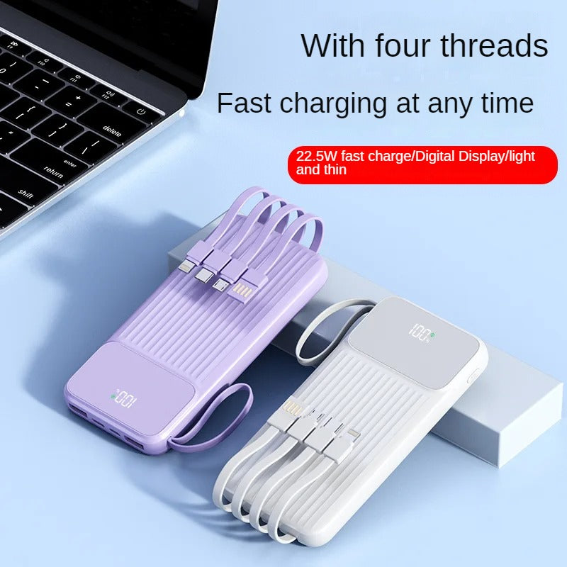 22.5W built-in 4-row cable fast charging power bank