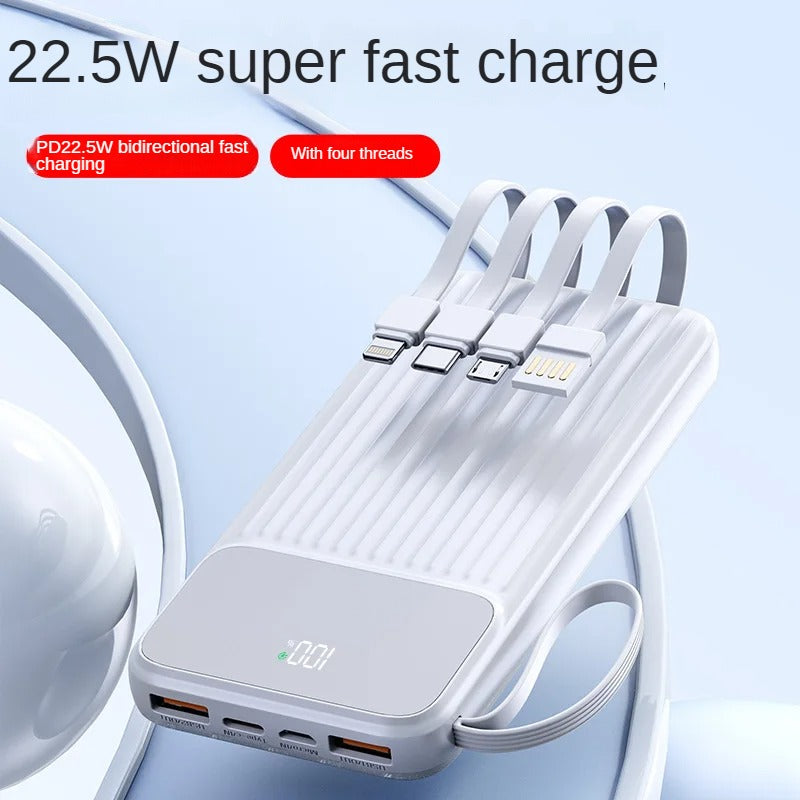 22.5W built-in 4-row cable fast charging power bank