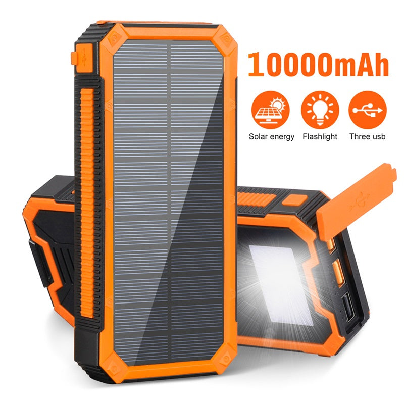 High capacity 20000 mAh outdoor solar cell pack, light function hand-crank power generation 10W &amp; 20W output power