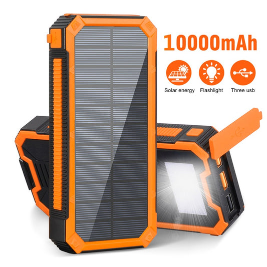 High capacity 20000 mAh outdoor solar cell pack, light function hand-crank power generation 10W &amp; 20W output power